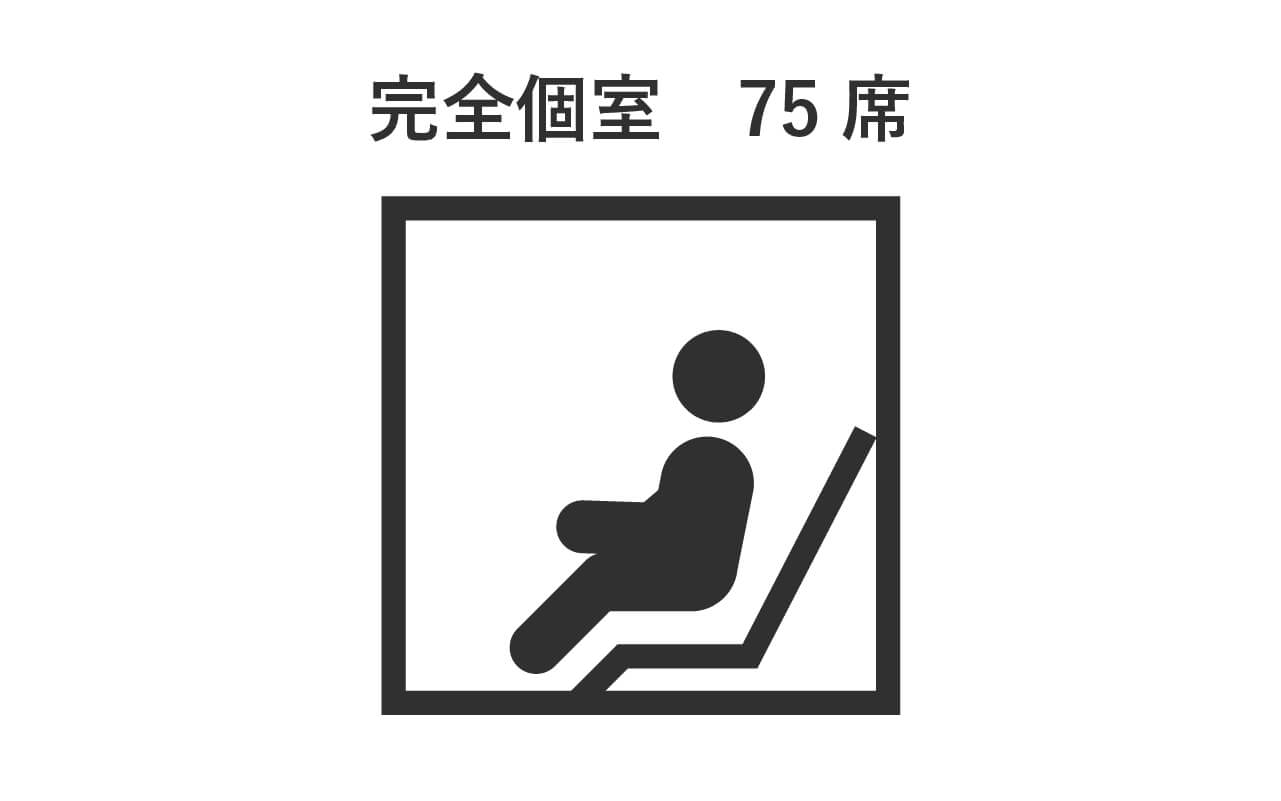 完全個室 75席